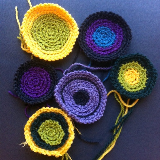 colourful crochet wool circles