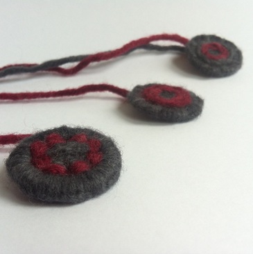 dorset buttons using maniototo wool